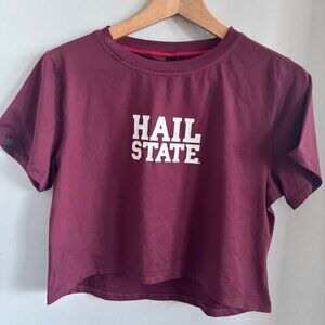 Women’s Kadyluxe Hail State Mississippi oversized crop tshirt XS